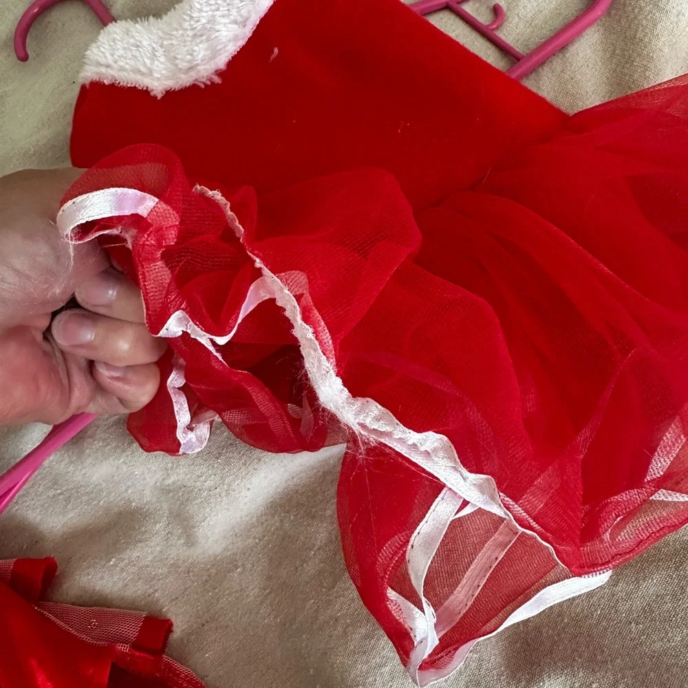 Festive Red and White Pet Costume/clothes Set